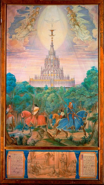 Świątynia Świętego Graala (akwarela) autorstwa Edward von Steinle