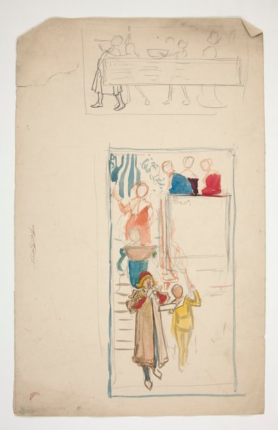 Procesja - niezidentyfikowana ilustracja do spektaklu(?) autorstwa Edwin Austin Abbey