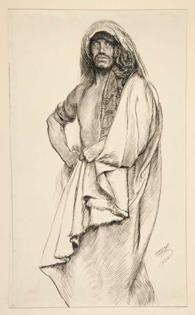 Aaron, od Tytusa Andronika autorstwa Edwin Austin Abbey