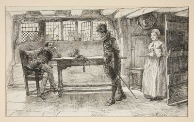 Niepożądany gość — autorstwa Edwin Austin Abbey
