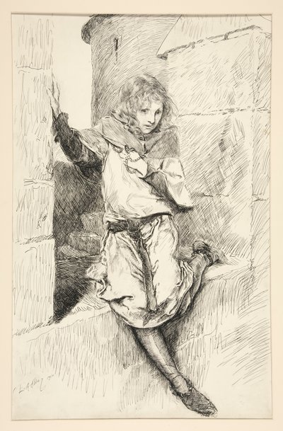 Artur - Akt IV, Scena III, Król Jan autorstwa Edwin Austin Abbey
