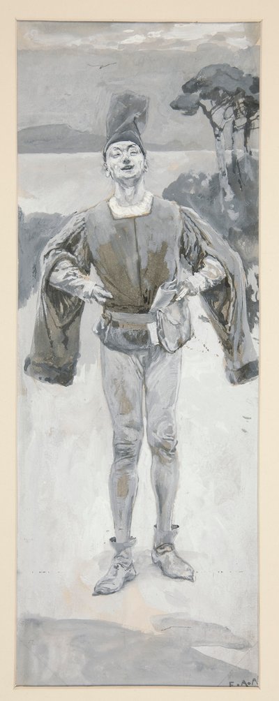 Autolycus, ilustracja do Ballad i Ballad Music Ilustrująca Szekspira autorstwa Edwin Austin Abbey