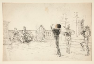 Baltazar śpiewa: autorstwa Edwin Austin Abbey