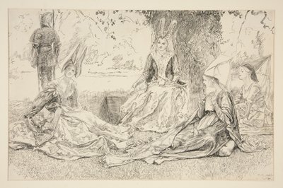 Przed księżniczką autorstwa Edwin Austin Abbey