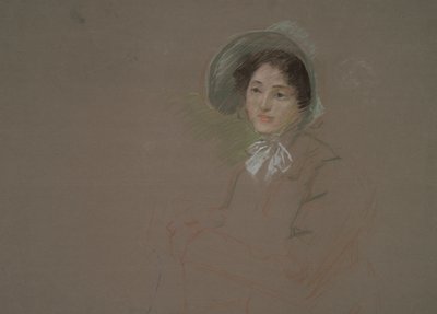 Szkic przedstawiający popiersie kobiety w czepku autorstwa Edwin Austin Abbey