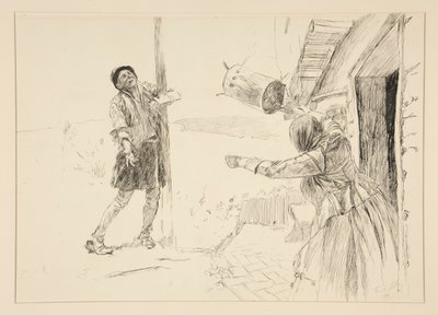 Christopher Sly, ilustracja do Wstępu, Scena II, Poskromienie złośnicy autorstwa Edwin Austin Abbey