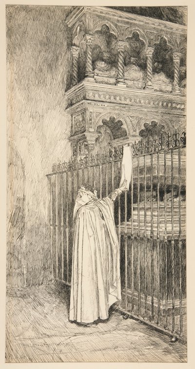 Claudio (czyta ze zwoju): autorstwa Edwin Austin Abbey