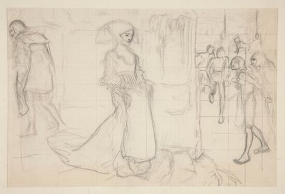 Studium kompozycji do obrazu Faust i Małgorzata autorstwa Edwin Austin Abbey