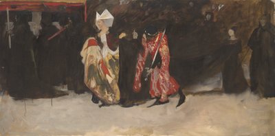 Studium kompozytorskie dla Richarda, księcia Gloucester i Lady Anne autorstwa Edwin Austin Abbey