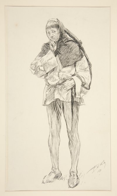 Costard, z Aktu I, Scena I, Miłość autorstwa Edwin Austin Abbey