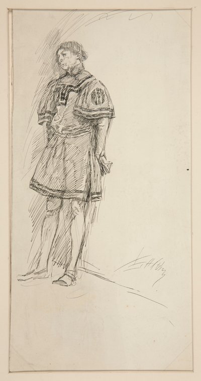 Studium kostiumowe dla Dwóch Panów z Werony (?) autorstwa Edwin Austin Abbey