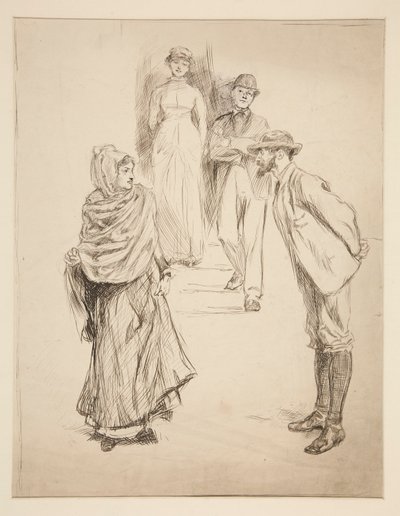 Scena postaci, studium dla autorstwa Edwin Austin Abbey