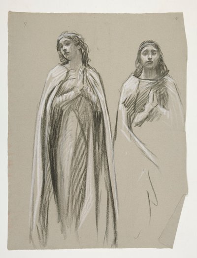 Studia figuralne do Złotego Drzewa(?), z The Quest of the Holy Graal (seria piętnastu obrazów dla Biblioteki Publicznej w Bostonie, ukończona w 1901) autorstwa Edwin Austin Abbey
