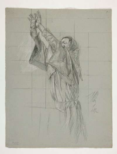 Studium postaci dla króla Artura autorstwa Edwin Austin Abbey