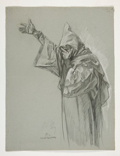 Studium postaci dla króla Artura autorstwa Edwin Austin Abbey