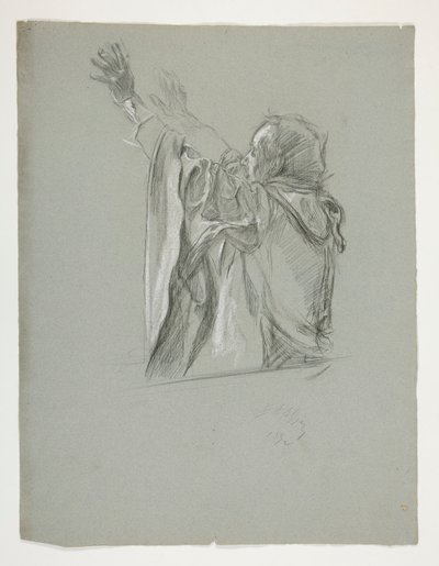 Studium postaci dla króla Artura autorstwa Edwin Austin Abbey