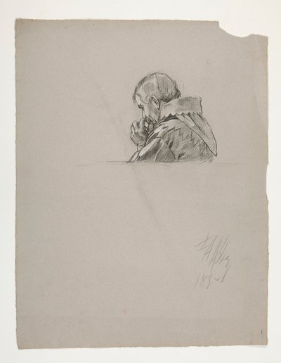 Studium postaci dla króla Artura autorstwa Edwin Austin Abbey