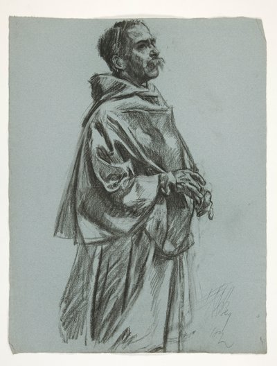 Studium postaci dla króla Artura autorstwa Edwin Austin Abbey