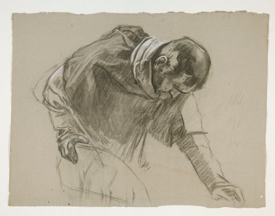 Studium postaci dla króla Artura autorstwa Edwin Austin Abbey