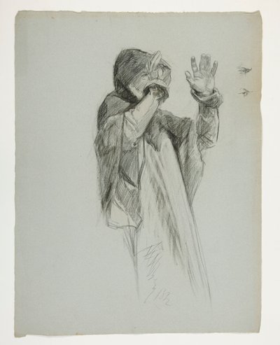 Studium postaci dla króla Artura autorstwa Edwin Austin Abbey