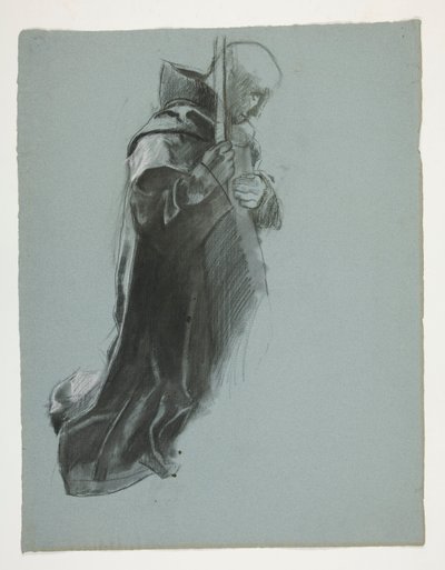 Studium postaci do Odejścia z Poszukiwania Świętego Graala (seria piętnastu obrazów dla Biblioteki Publicznej w Bostonie, ukończona w 1901 r.) autorstwa Edwin Austin Abbey