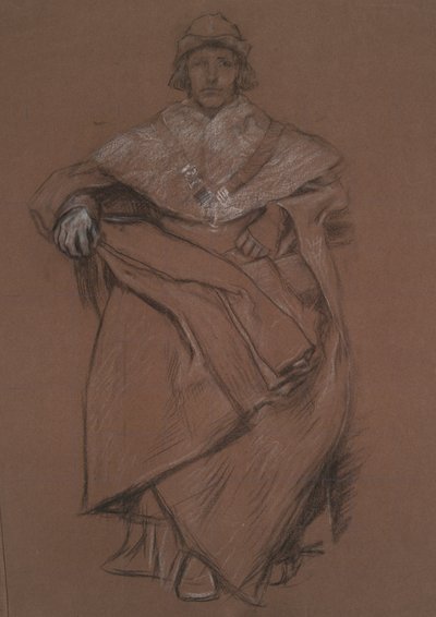 Studium postaci dla The Royal Exchange autorstwa Edwin Austin Abbey