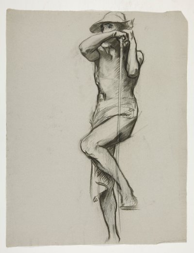 Studium postaci dla The Spirit of Vulcan, Genius of the Workers in Iron and Steel, capitol rotunda, Harrisburg, Pensylwania autorstwa Edwin Austin Abbey