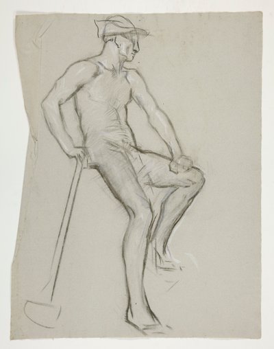 Studium postaci dla The Spirit of Vulcan, Genius of the Workers in Iron and Steel, capitol rotunda, Harrisburg, Pensylwania autorstwa Edwin Austin Abbey