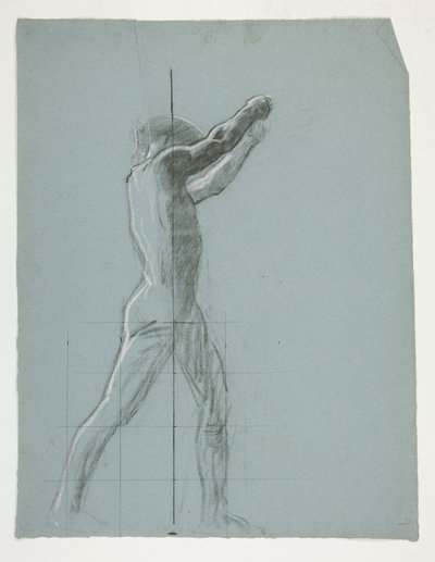 Studium postaci dla The Spirit of Vulcan, Genius of the Workers in Iron and Steel, capitol rotunda, Harrisburg, Pensylwania autorstwa Edwin Austin Abbey