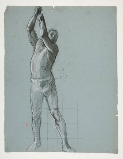 Studium postaci dla The Spirit of Vulcan, Genius of the Workers in Iron and Steel, capitol rotunda, Harrisburg, Pensylwania autorstwa Edwin Austin Abbey