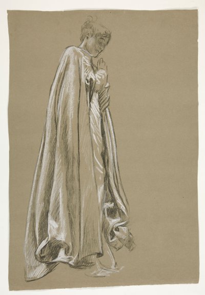 Studium postaci dla Dzieciństwa Galahada(?), z The Quest of the Holy Graal (seria 15 obrazów dla Biblioteki Publicznej w Bostonie, ukończona w 1901) autorstwa Edwin Austin Abbey