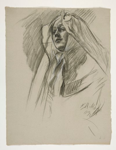 Studium postaci dla Dzieciństwa Galahada z Poszukiwania Świętego Graala (seria 15 obrazów dla Biblioteki Publicznej w Bostonie, ukończona w 1901) autorstwa Edwin Austin Abbey