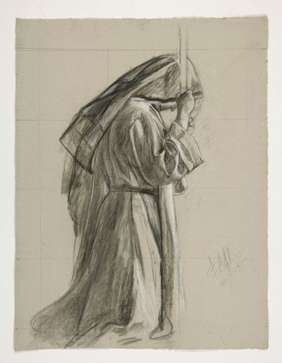 Studium postaci Rycerzy Sir Galahada z The Quest of the Holy Graal (seria piętnastu obrazów dla Biblioteki Publicznej w Bostonie, ukończona w 1901) autorstwa Edwin Austin Abbey