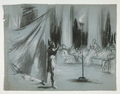 Postacie w sali autorstwa Edwin Austin Abbey