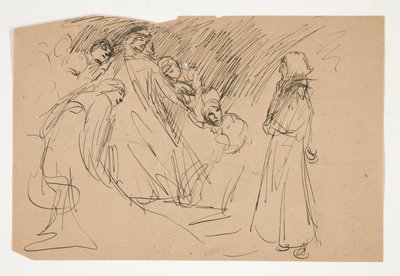 Galahad and the Captive Virtues, studium do The Quest of the Holy Graal (seria piętnastu obrazów dla Biblioteki Publicznej w Bostonie, ukończona w 1901) autorstwa Edwin Austin Abbey