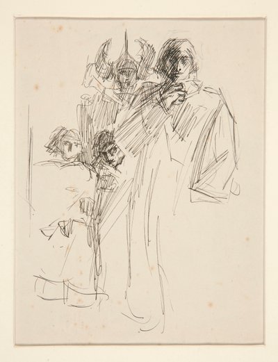 Galahad at Castle, studium do The Quest of the Holy Graal (seria piętnastu obrazów dla Biblioteki Publicznej w Bostonie, ukończona w 1901) autorstwa Edwin Austin Abbey
