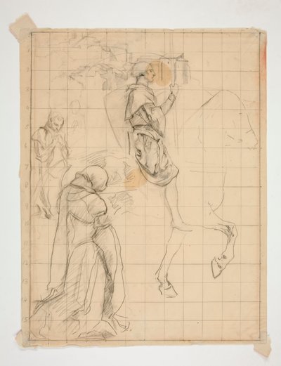 Galahad na koniu: studium dla autorstwa Edwin Austin Abbey