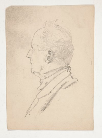 Głowa mężczyzny (recto); Fragmenty szkiców (verso) autorstwa Edwin Austin Abbey