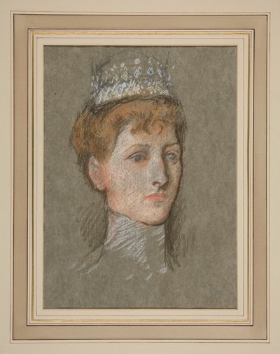 Głowa księżnej Walii (Królowa Maria) autorstwa Edwin Austin Abbey