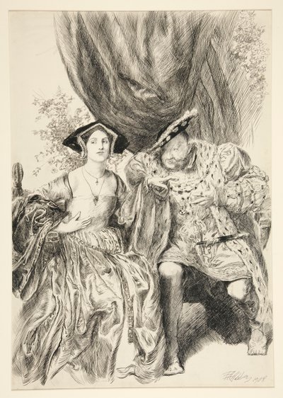 Henry i Anna Boleyn. Król Henryk: autorstwa Edwin Austin Abbey