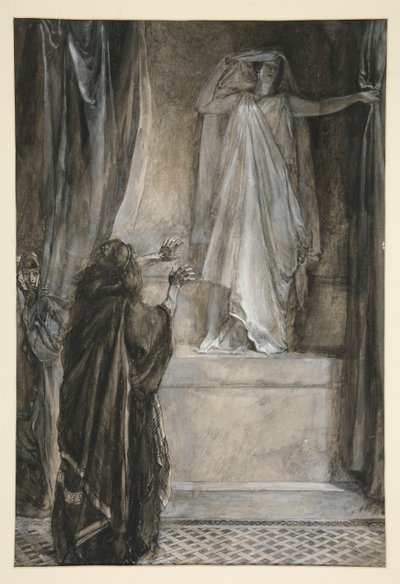Hermiona - Akt V, Scena III, Zima autorstwa Edwin Austin Abbey