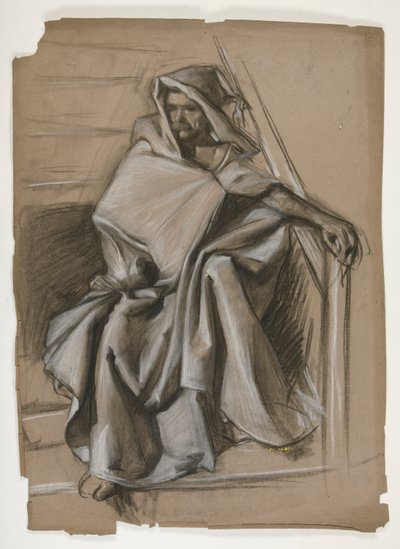 Seria Świętego Graala. Studium z tłoczonymi figurami. autorstwa Edwin Austin Abbey