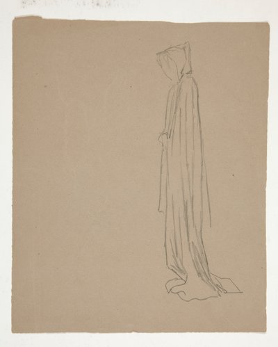 Zakapturzona figura (rekto); Studium postaci męskiej (verso) autorstwa Edwin Austin Abbey