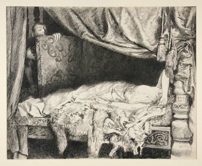 Iachimo kradnie z bagażnika - akt II, scena II, cymbelina autorstwa Edwin Austin Abbey
