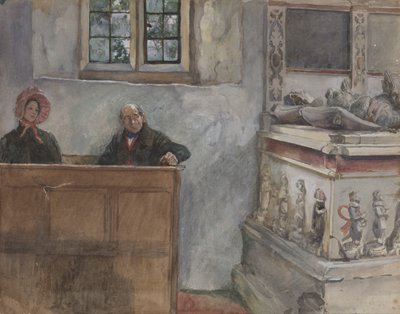 W kościele autorstwa Edwin Austin Abbey