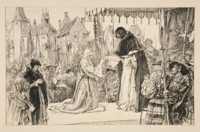 Izabela i Książę - Akt V, Scena I, Miarka za Miarkę autorstwa Edwin Austin Abbey