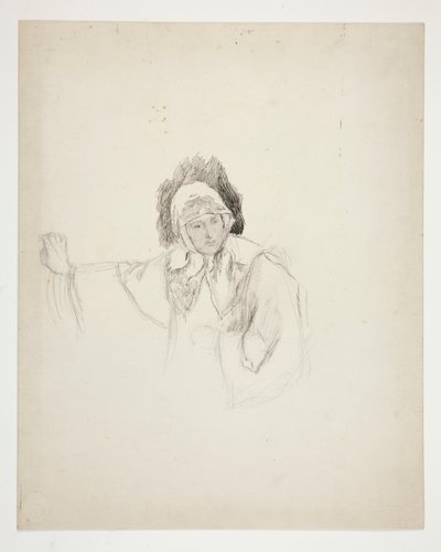Izabela w klasztorze (studium na .1103), Akt I, Scena V, Miarka za Miarkę autorstwa Edwin Austin Abbey