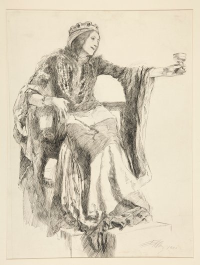 Lady Makbet, akt III.scena iv, Makbet autorstwa Edwin Austin Abbey