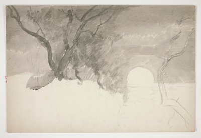 Krajobraz nad brzegiem rzeki autorstwa Edwin Austin Abbey