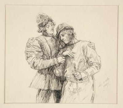 Orlando i Adam, ilustracja do aktu II, scena IV, Jak wam się podoba autorstwa Edwin Austin Abbey